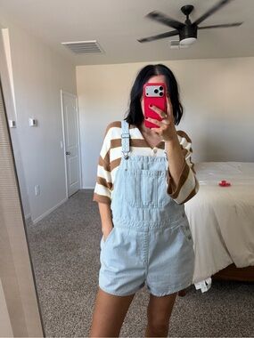 Striped overalls